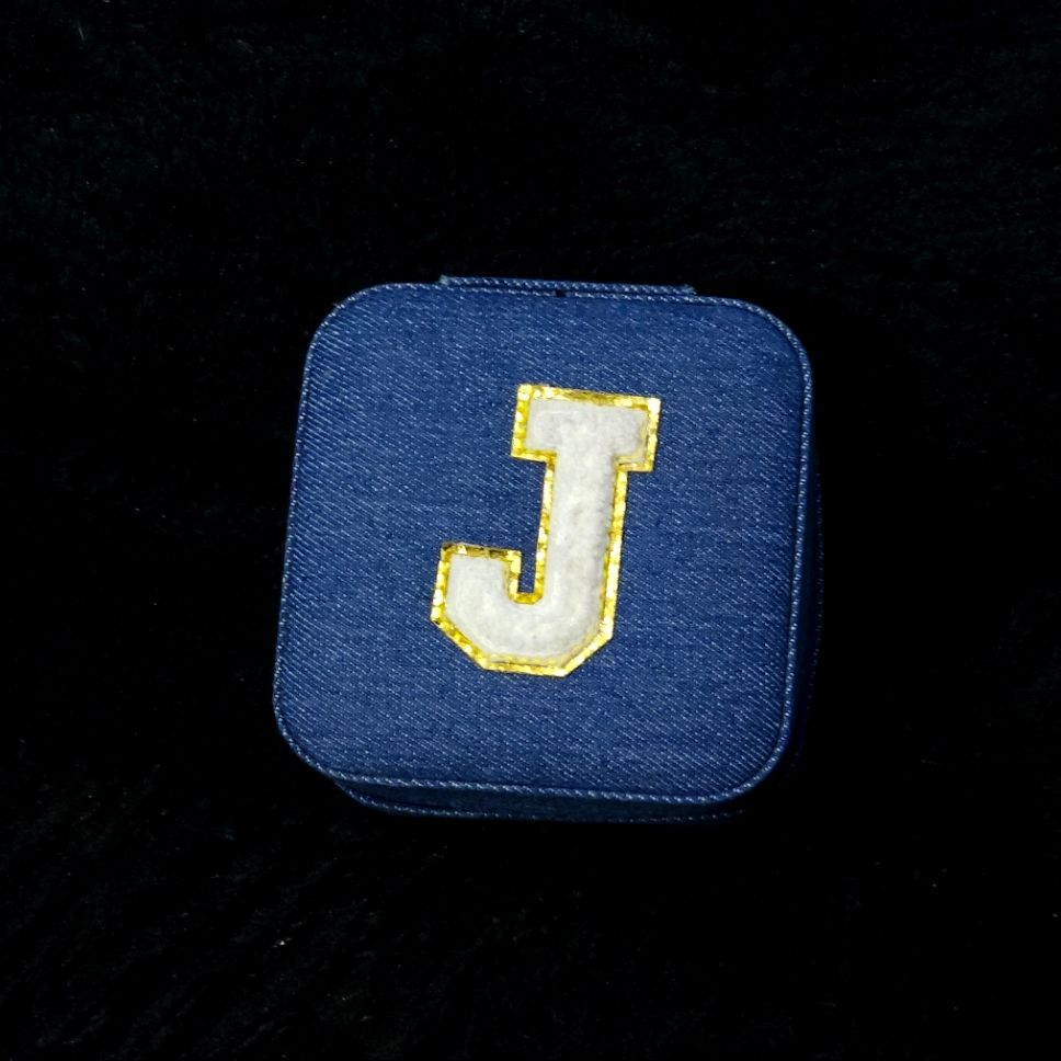 Personalized Initial Jewelry Box Jewelry Box For Travel Cream Color